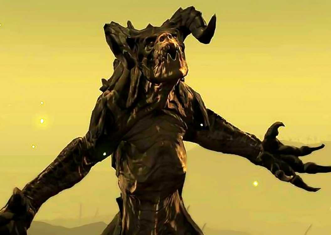 A Deathclaw roaring in Fallout 4
