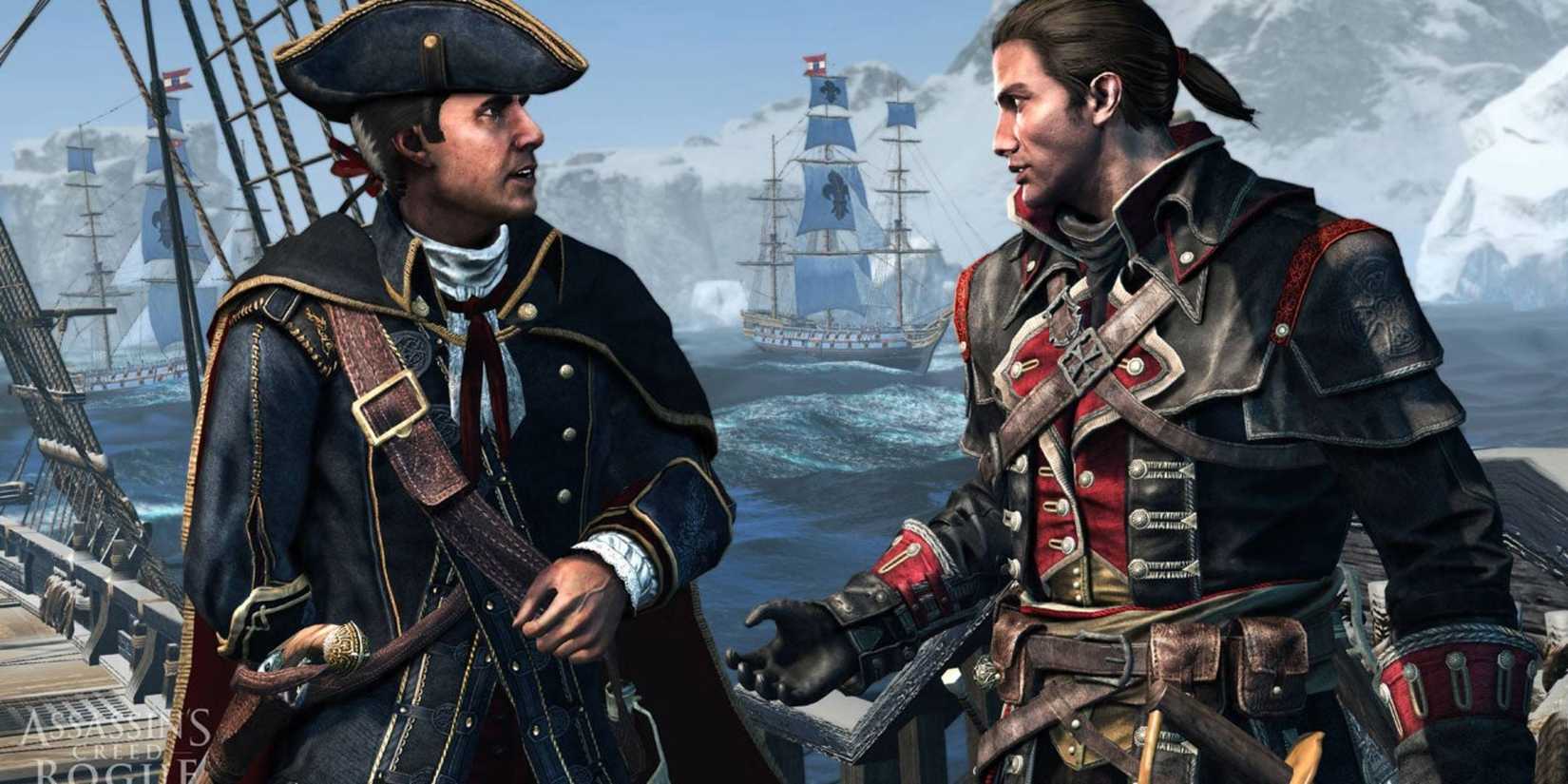 Assassin's Creed Rogue protagonist talking to companion