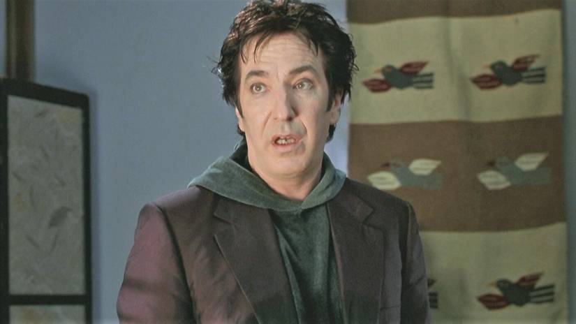 Alan Rickman as Metatron looking exasperated in Dogma