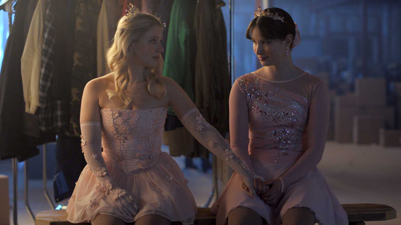 Alexandra Beaton as Elise Russo and Madelyn Keys as Adriana Russo in Finding Her Edge Season 1