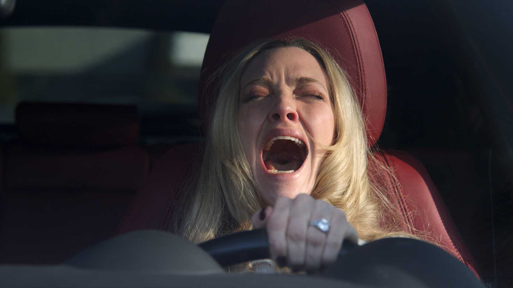 Amanda Seyfried grita em seu carro em The Housemaid