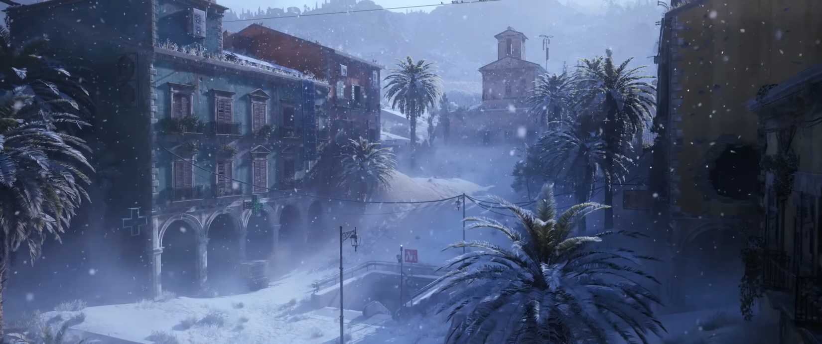 ARC Raiders' Buried City map covered in snow during the Cold Snap condition.
