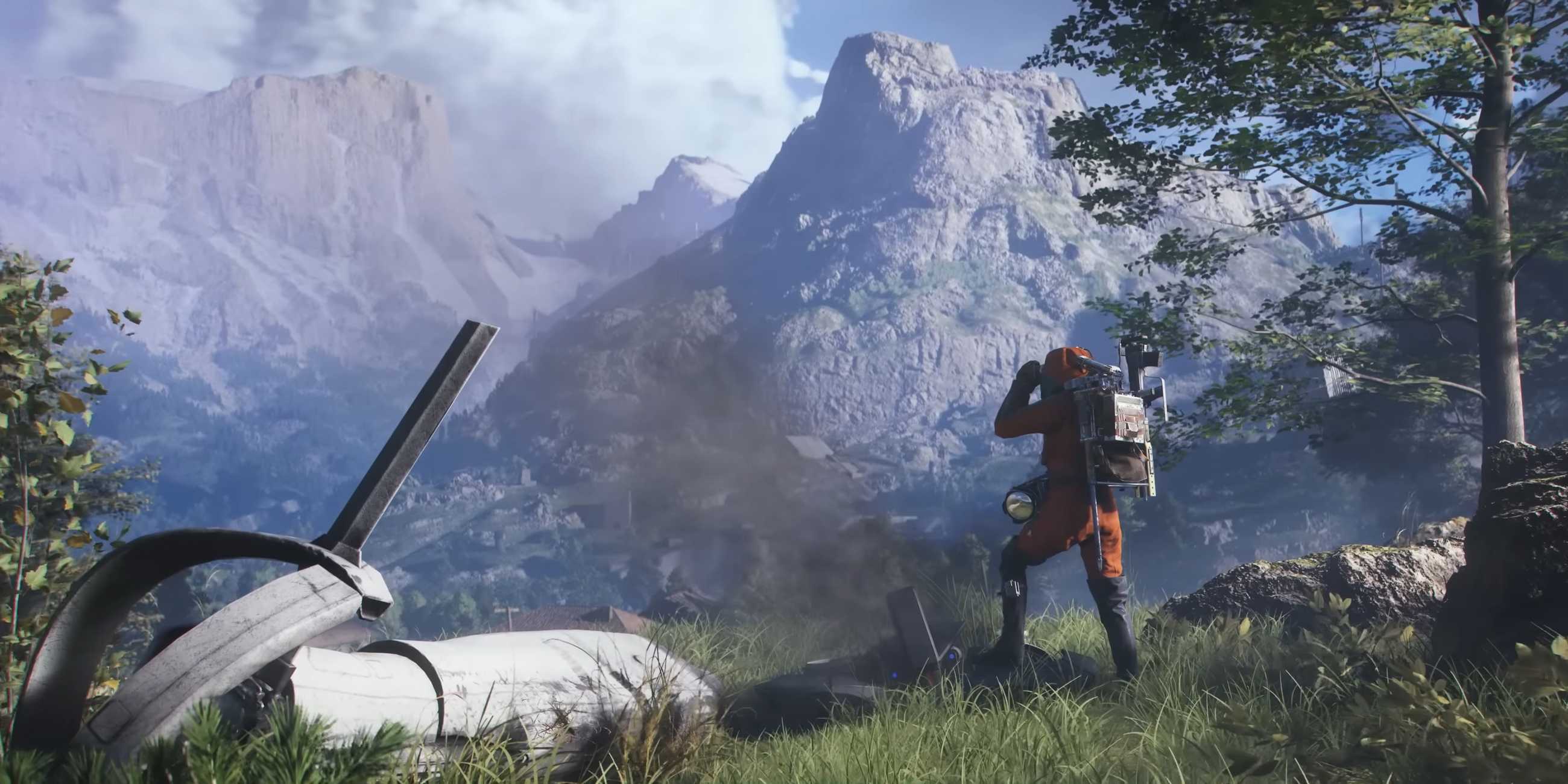 ARC Raiders character standing by a probe on Blue Gate.