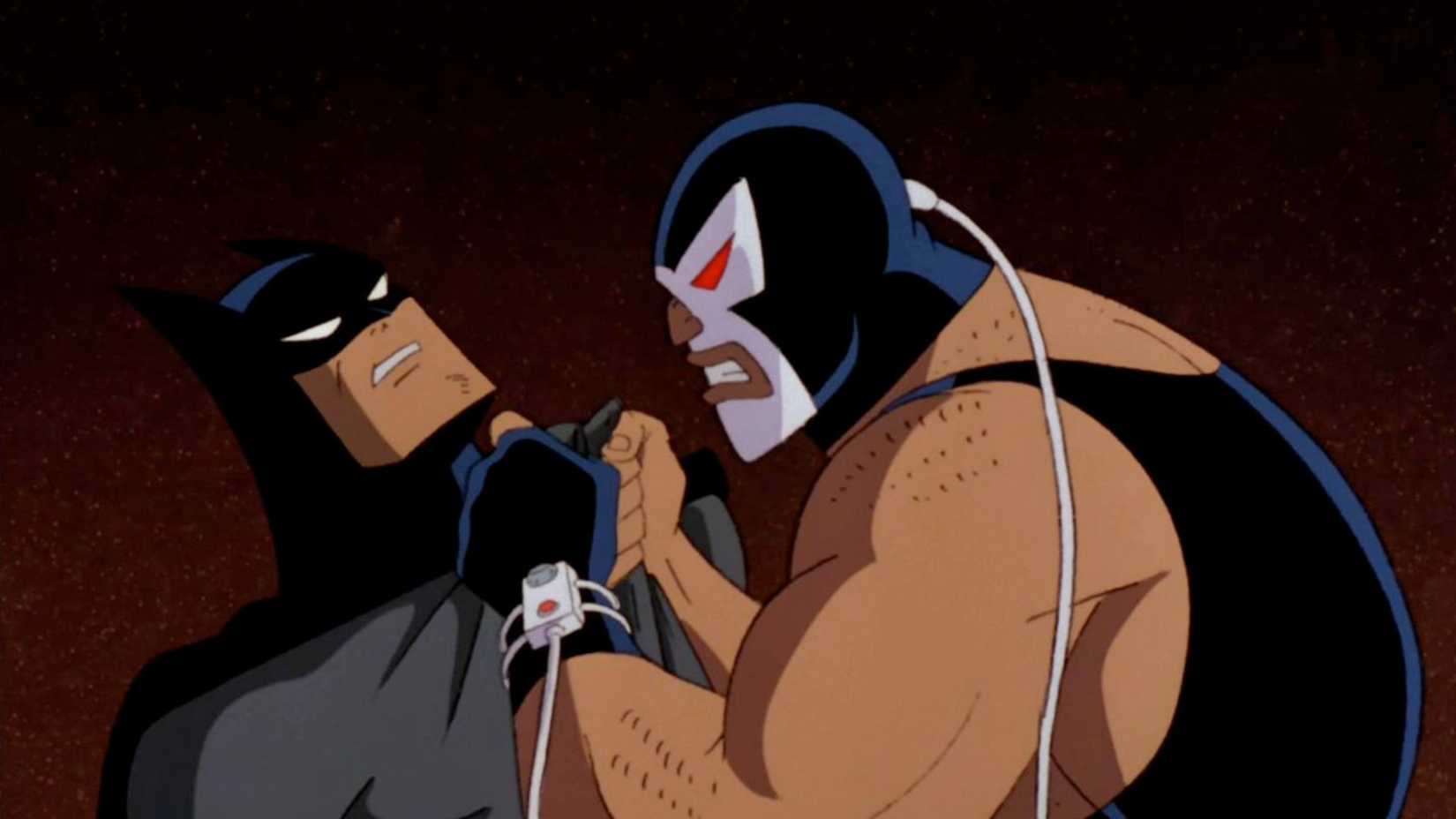 bane grabbing batman in batman the animated series
