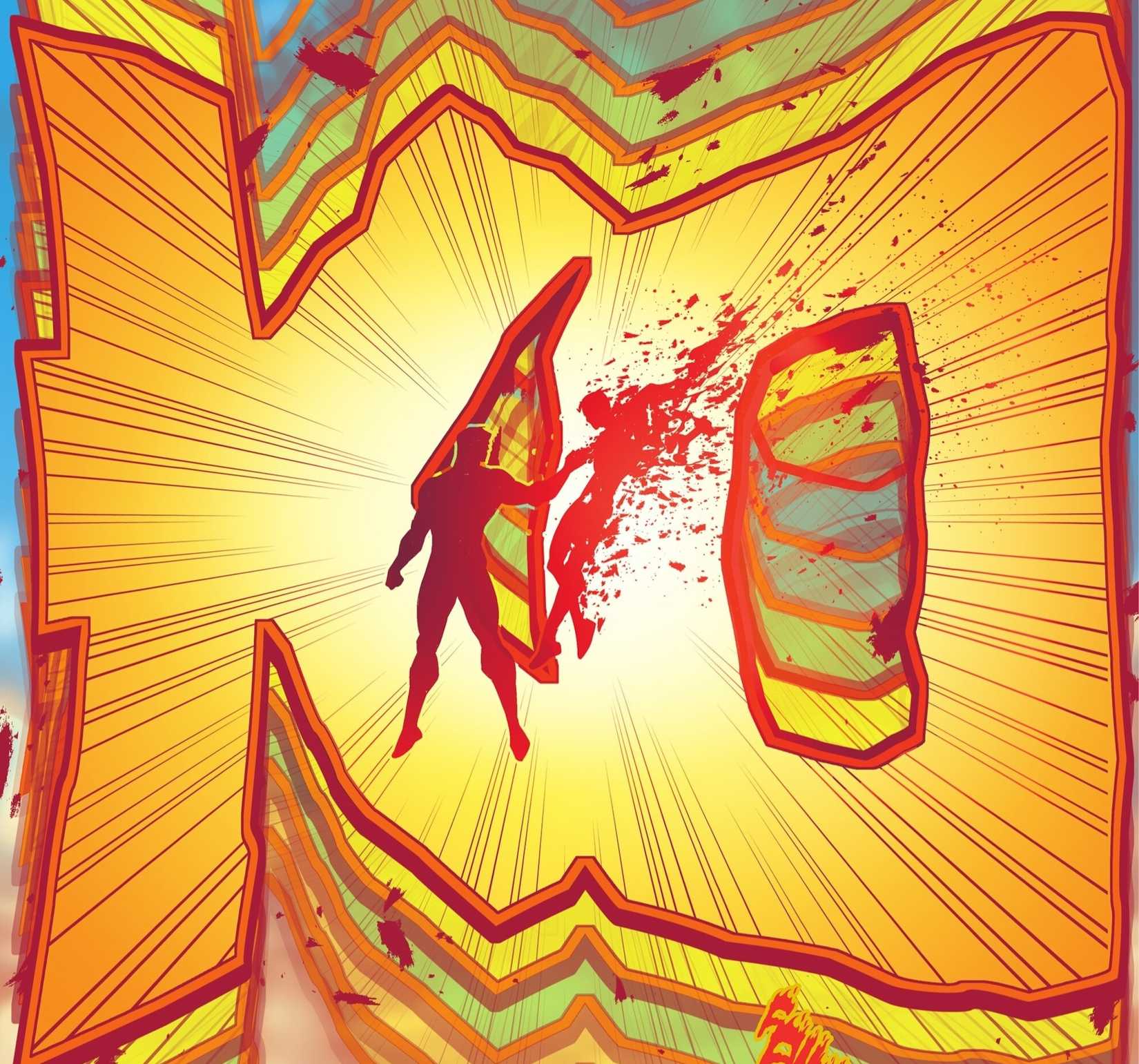 Captain Atom Kills Superman in DC KO Comic Art