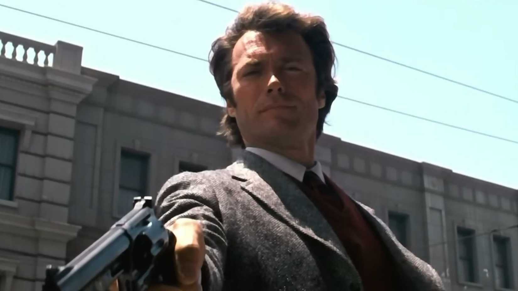 Clint Eastwood jako Dirty Harry w scenie "Make My Day"