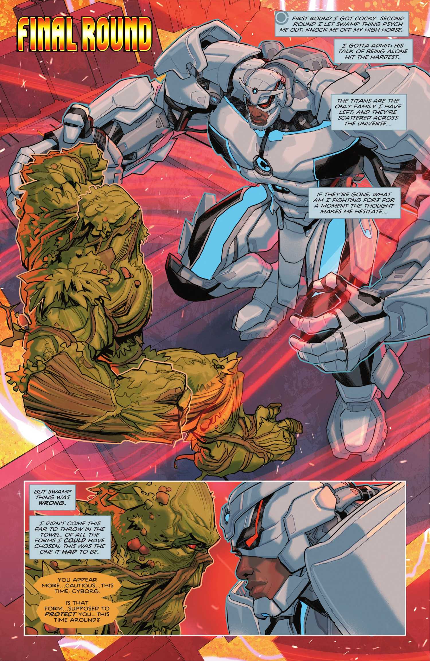 Cyborg vs Swamp Thing in Titans #30