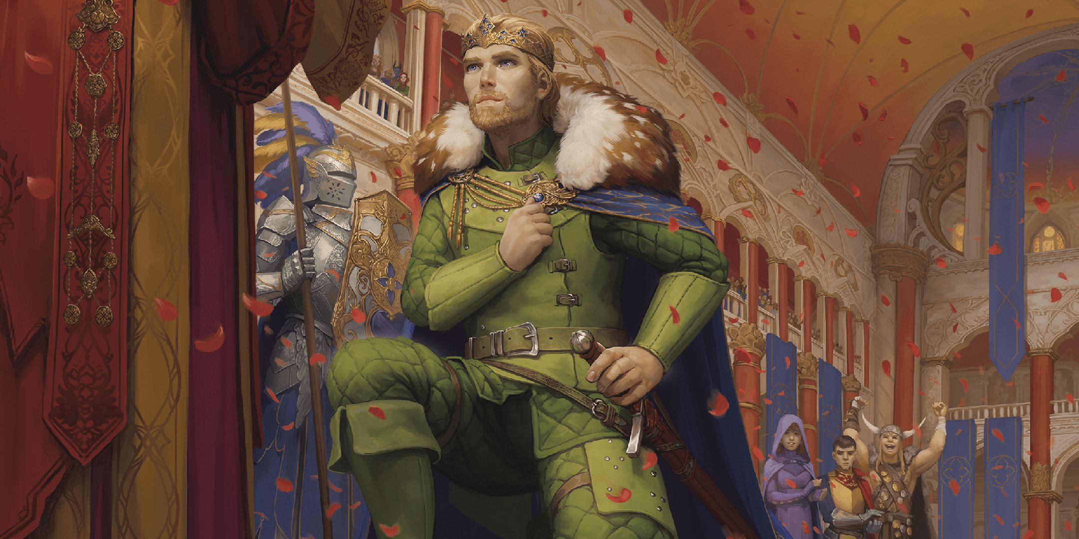 A D&D party honored in a royal hall