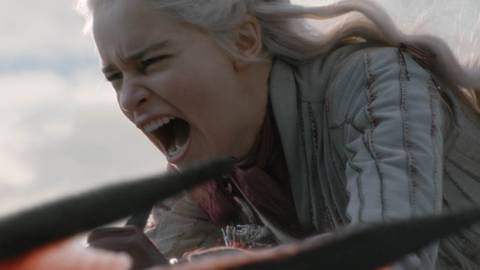 Daenerys screaming in Game of Thrones season 8