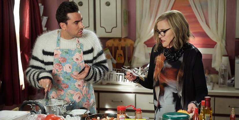 David e Moira cozinhando em Schitt's Creek