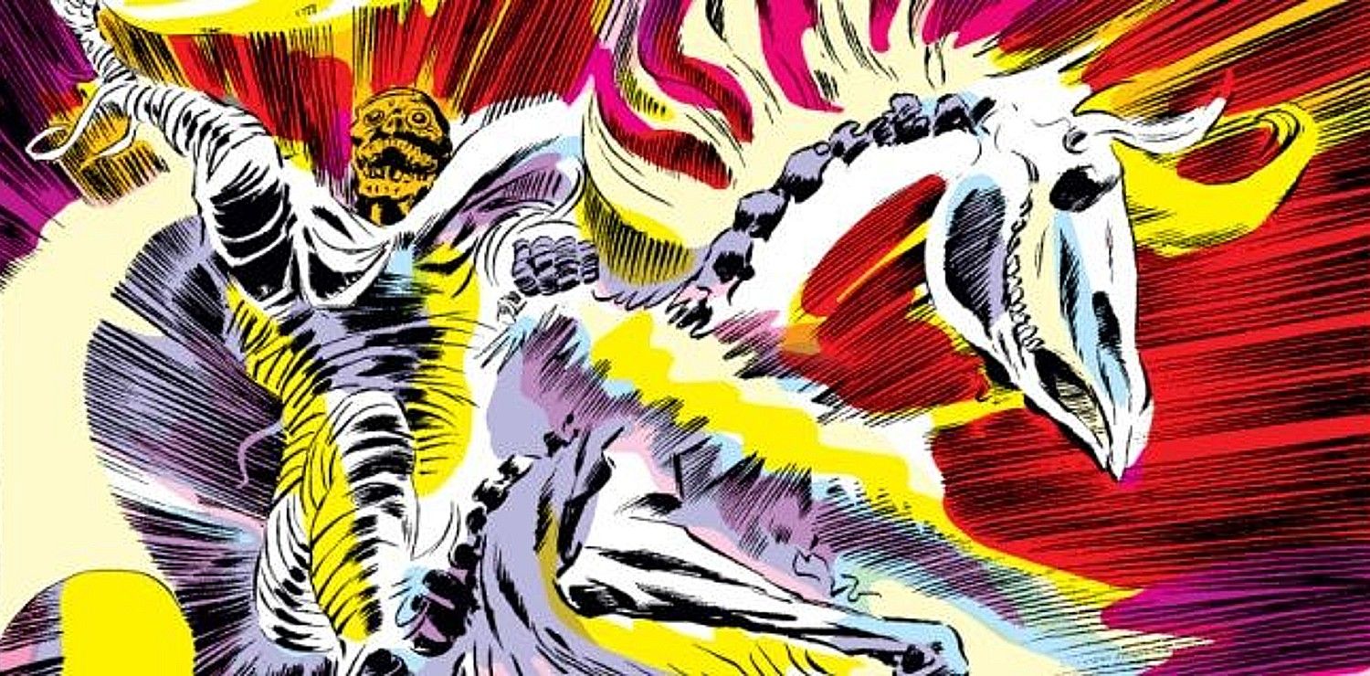 Death's Head, Marvel villain, riding a flaming skeletal horse