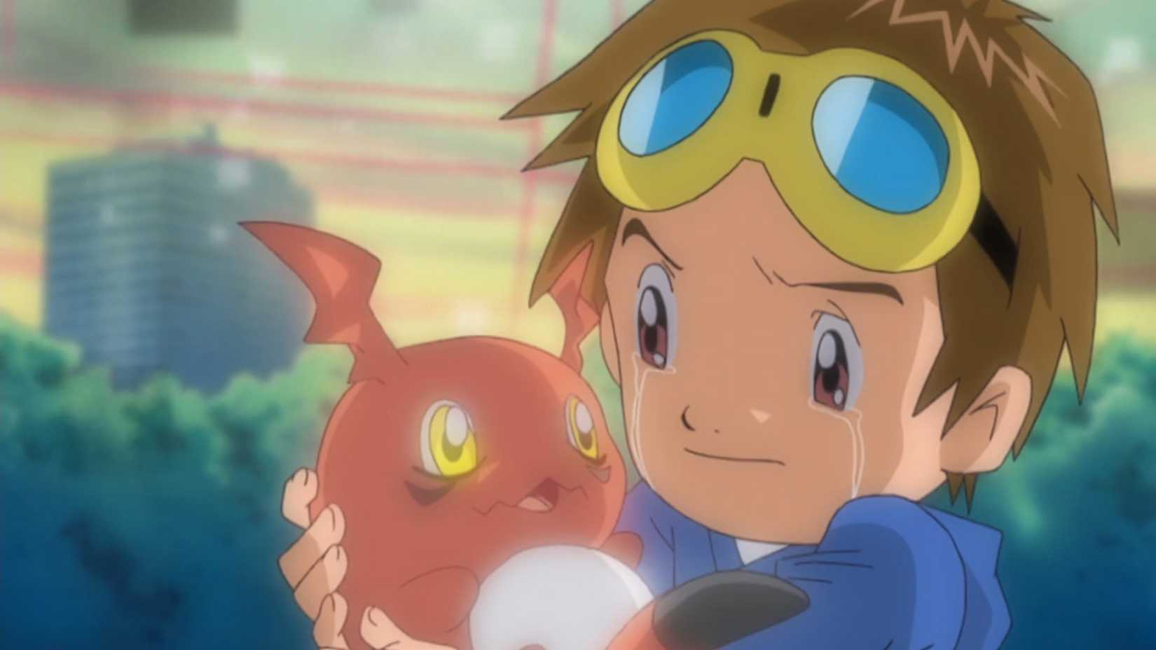 Takato trong Digimon Tamers Masterpiece nói lời tạm biệt với Gigimon.