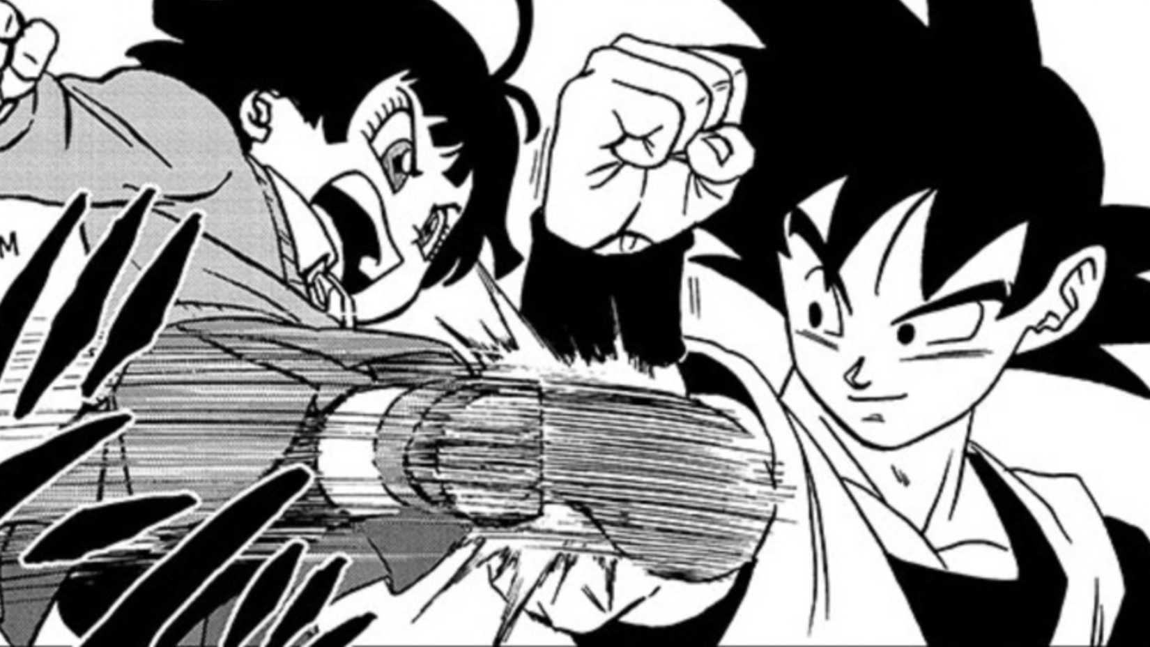 Pan de Dragon Ball Super attaque Goku