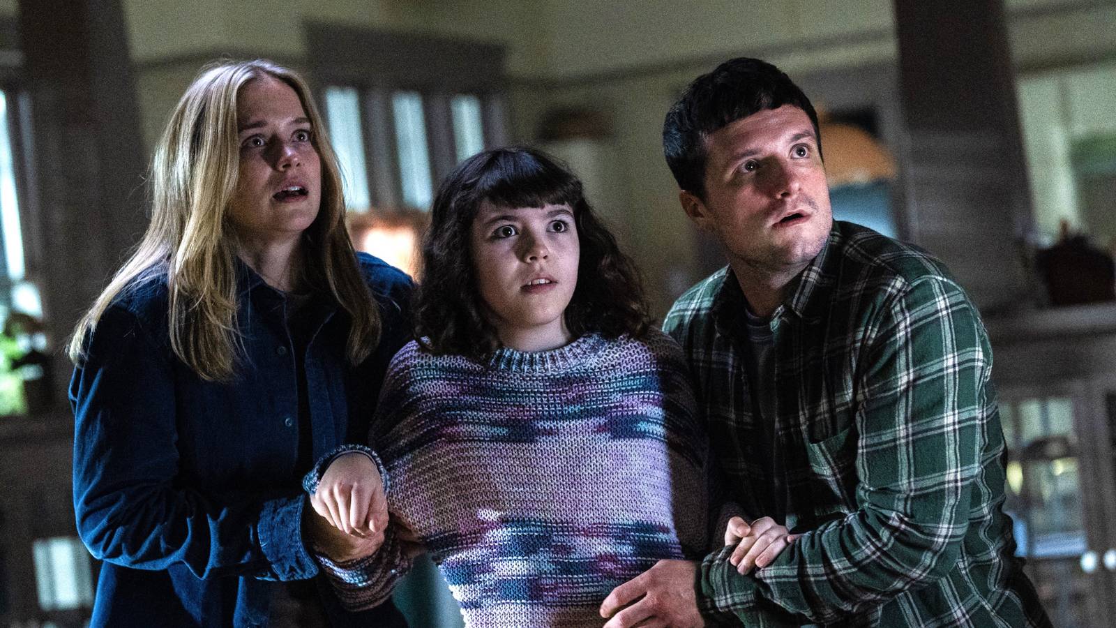 Elizabeth Lail, Piper Rubio, and Josh Hutcherson in Five Nights at Freddy's 2