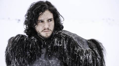 Jon Snow (Kit Harington) looking serious while standing in the snow in Game of Thrones season 3, episode 1