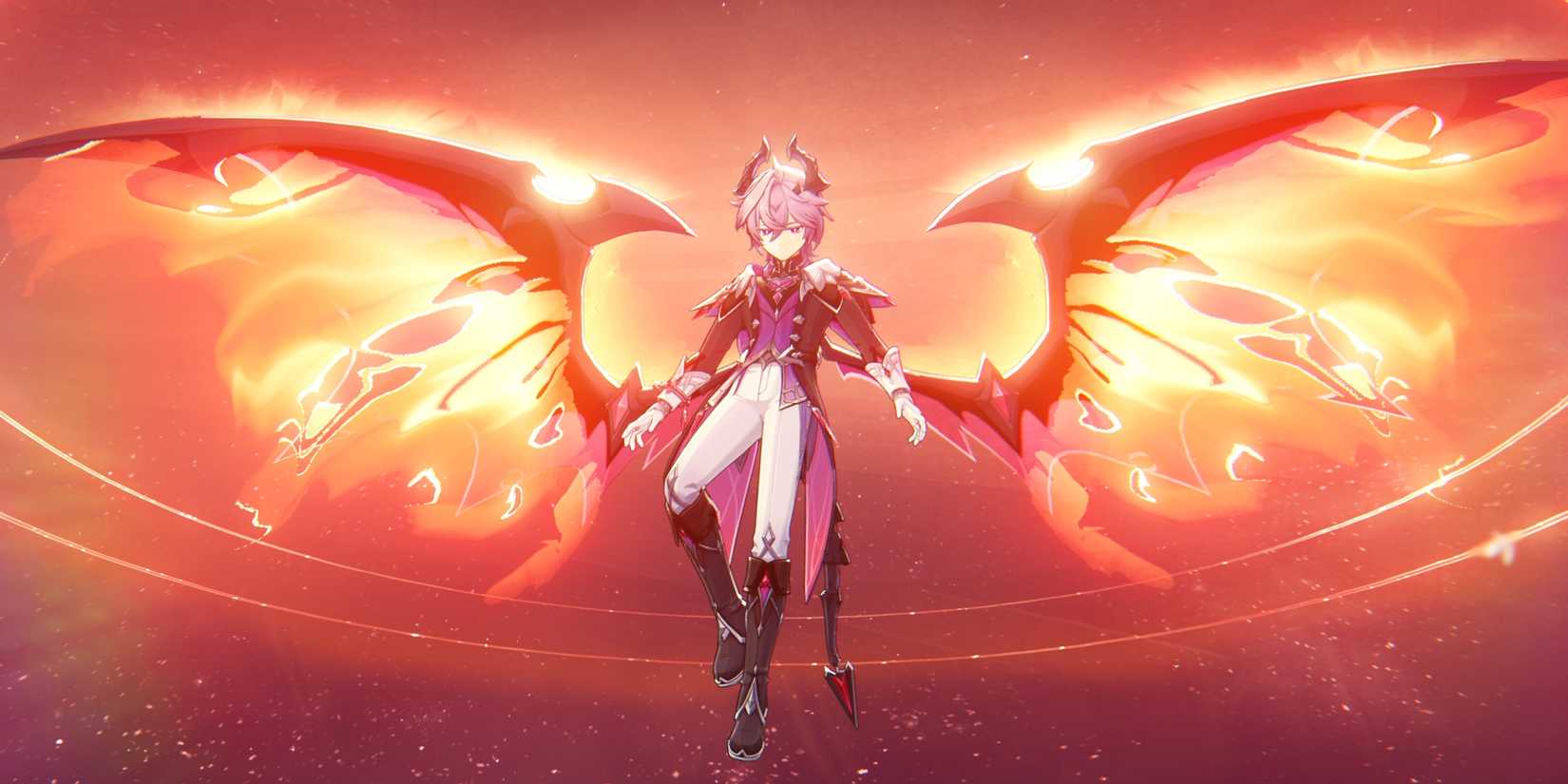 Date & Time, Characters, Banners, & More 1 Durin spreads dragon-like wings as he flies in Genshin Impact.