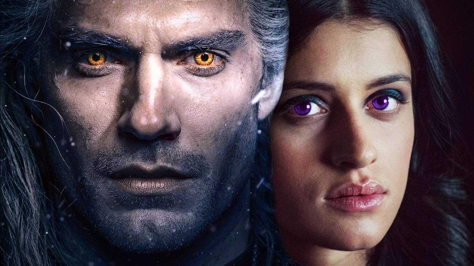 Geralt and Yennefer in The Witcher Netflix Promo Art