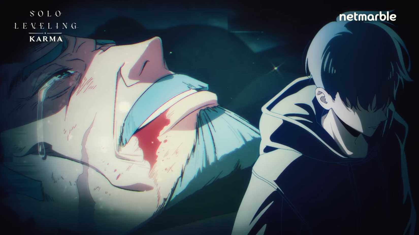 La mort de Go Gunhee dans la séquence d'ouverture de Solo Leveling Karma