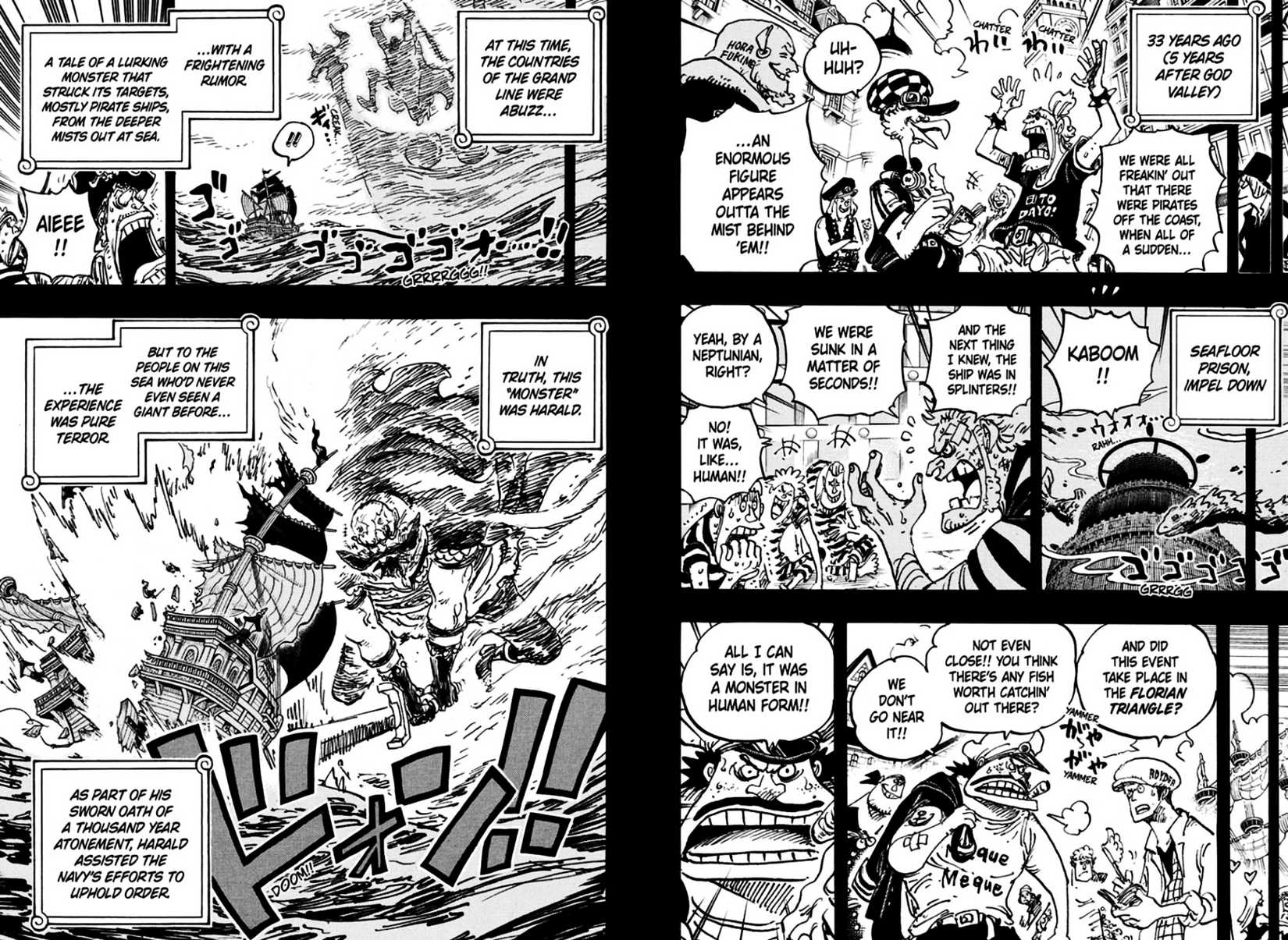 Harald destroying ships in chapter 1168 of one piece