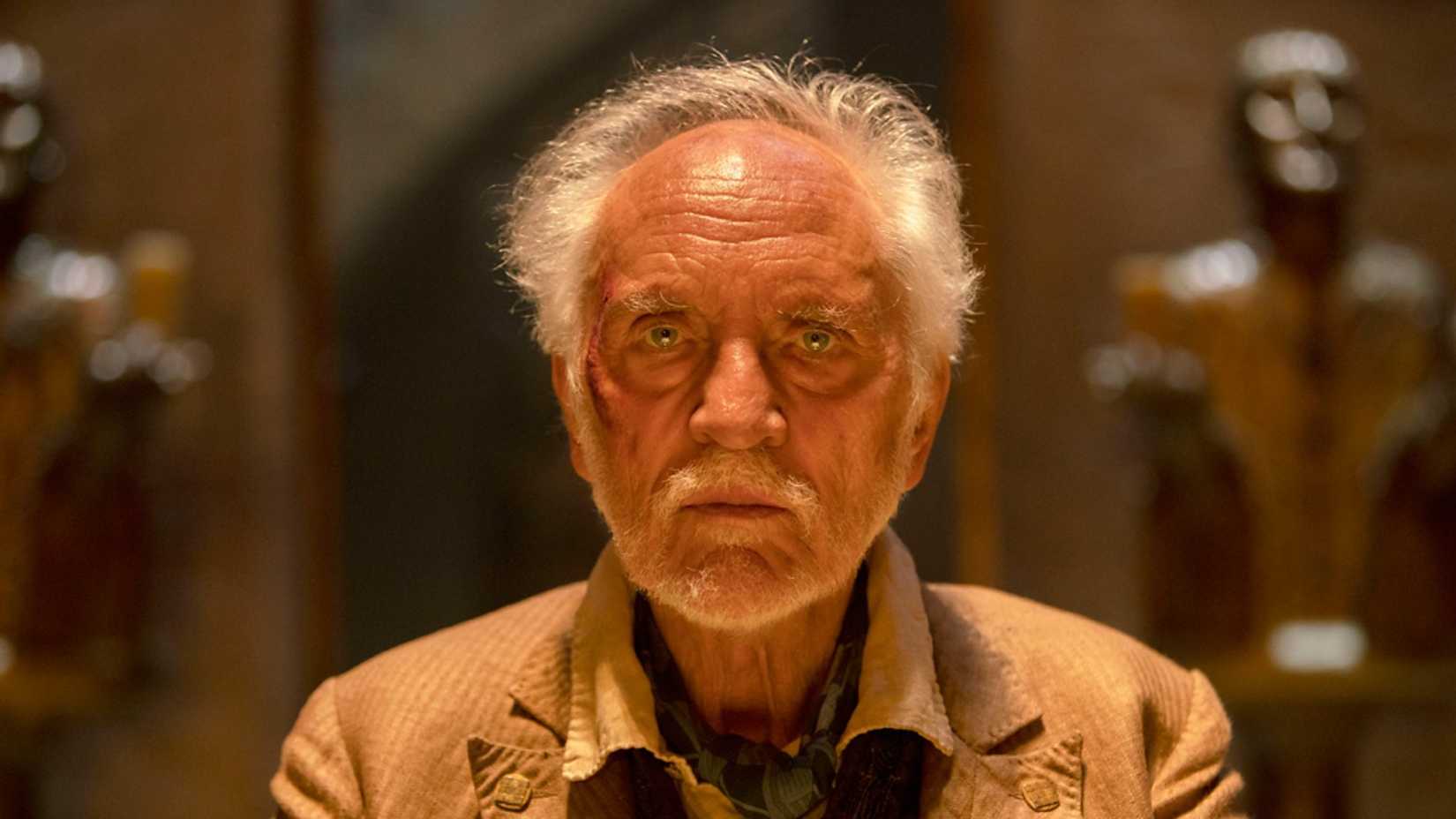 Giacomo Paradisi (Terence Stamp) looking concerned in His Dark Materials.