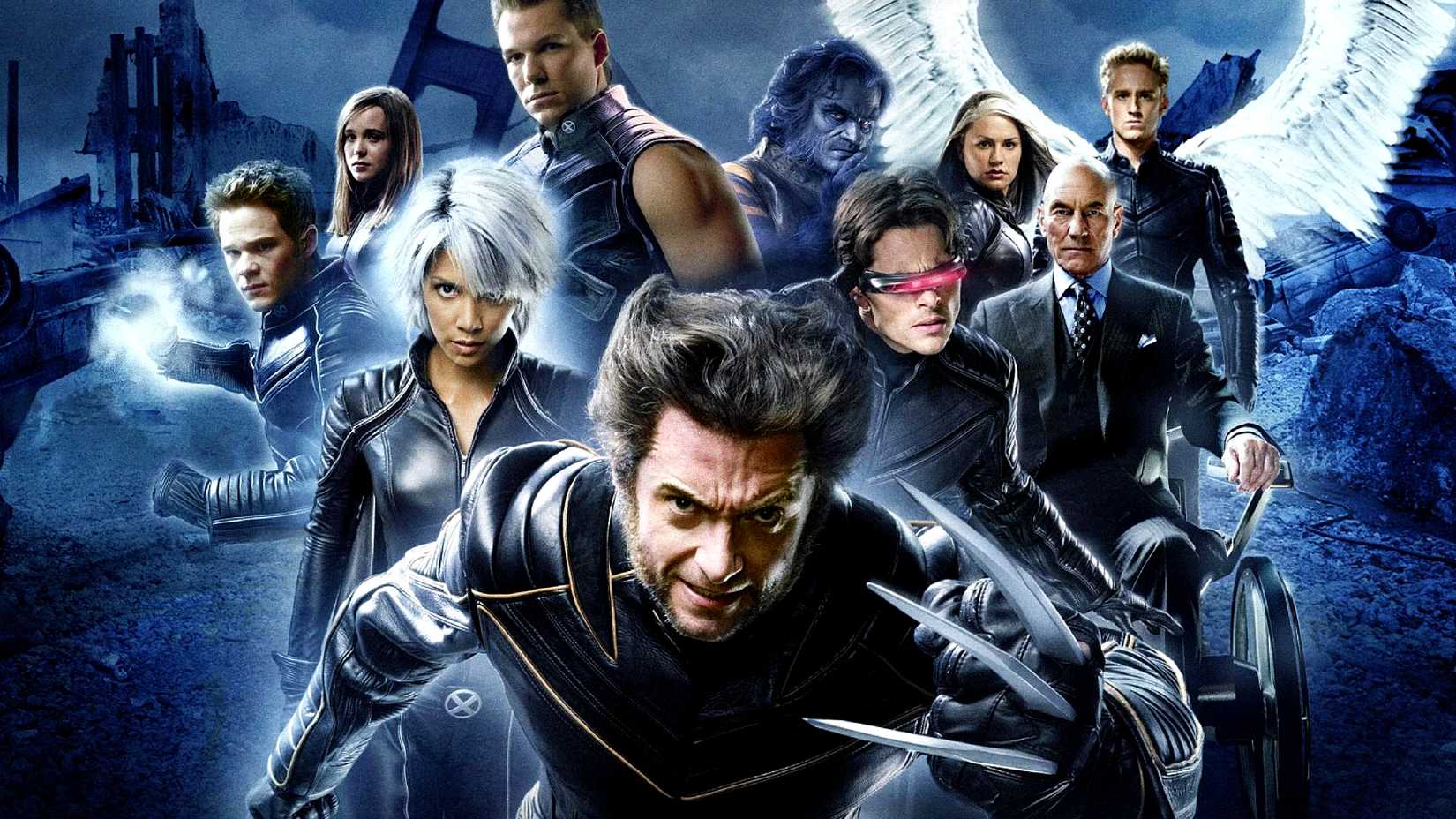 X-Men: The Last Stand poster featuring Hugh Jackman's Wolverine leading his fellow mutant heroes