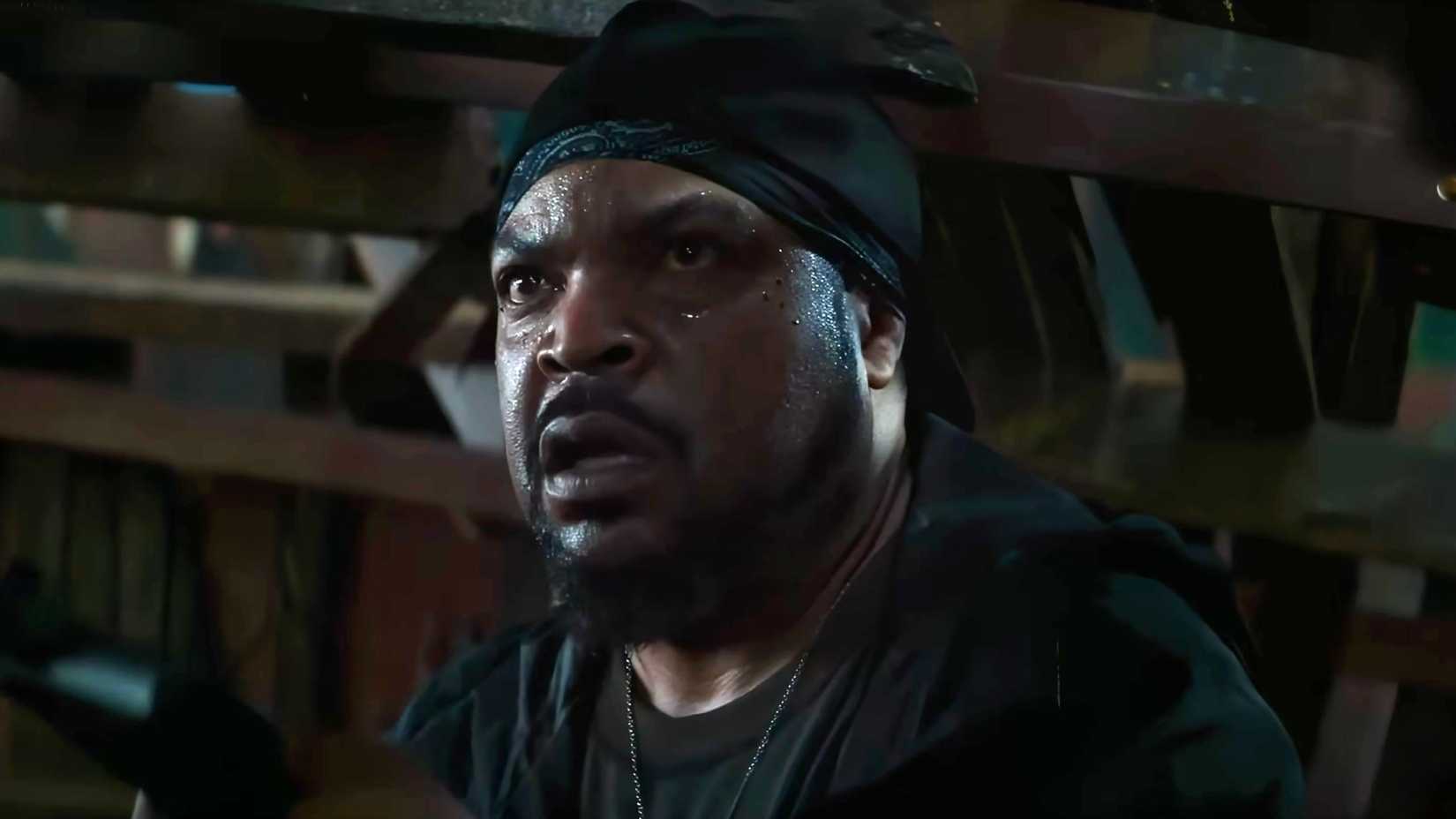 Ice Cube looking worried and sweaty in Anaconda 2025