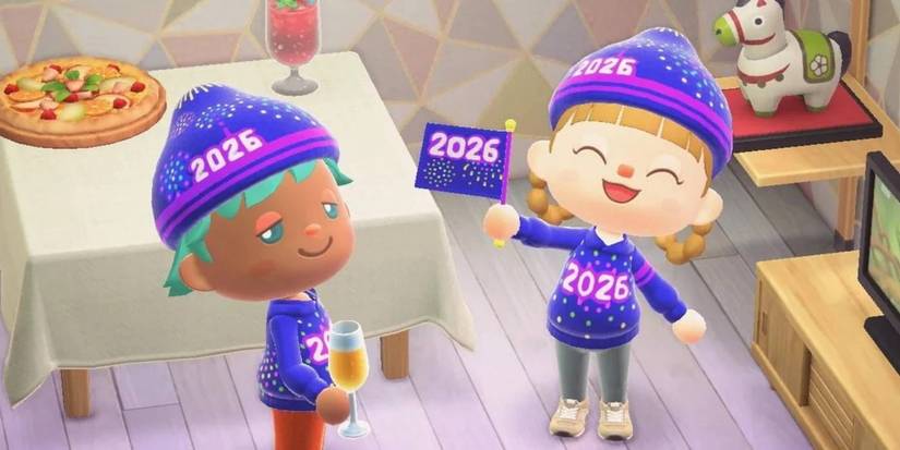 Animal Crossing New Horizons 2026 new year themed custom design items