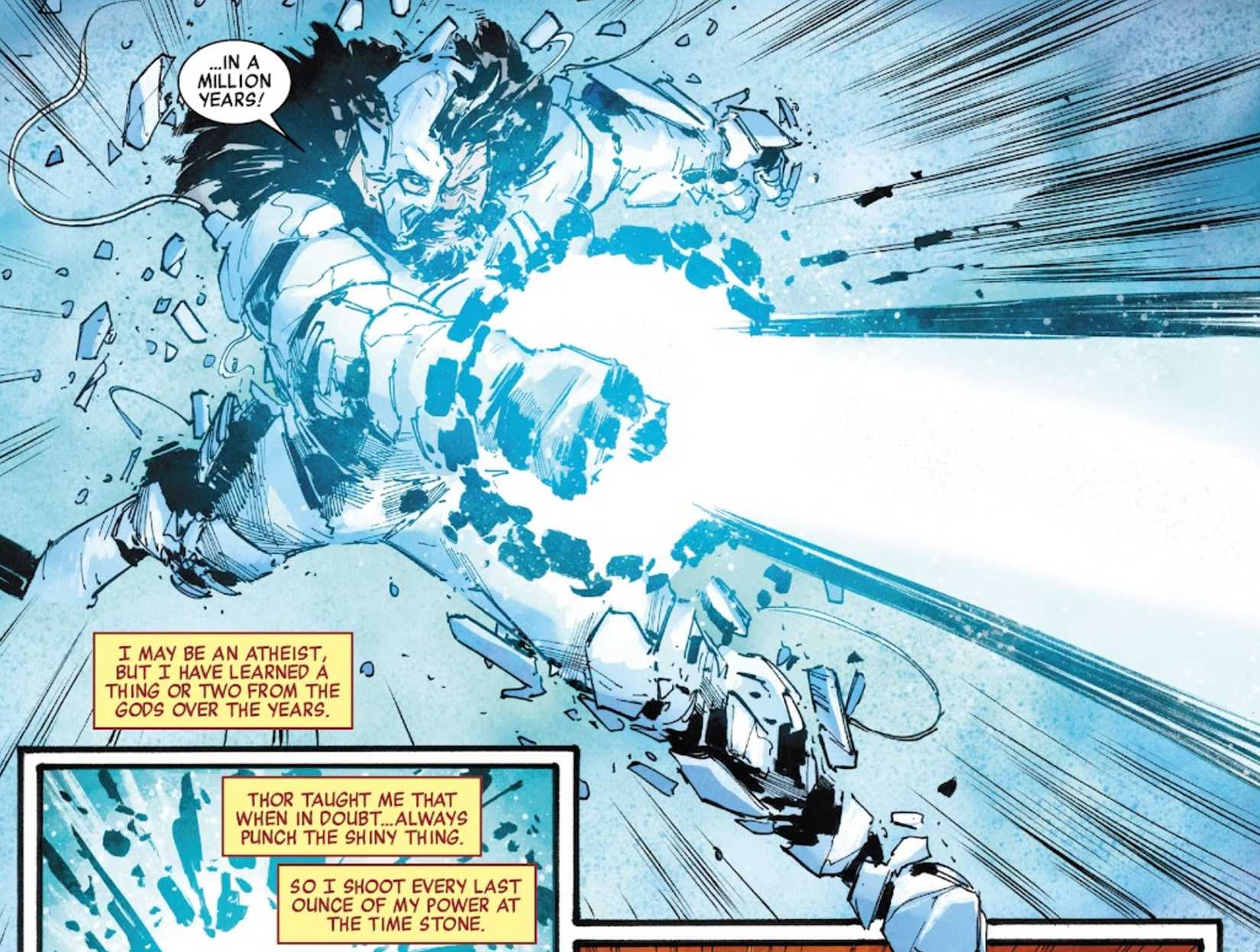 iron man's ice age suit against mephisto