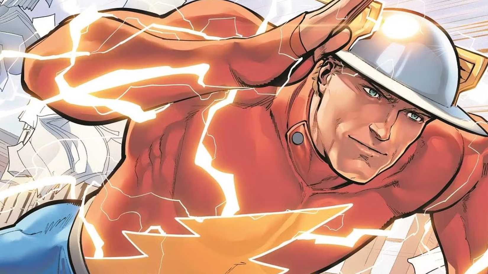 Jay Garrick, the first Flash, running.