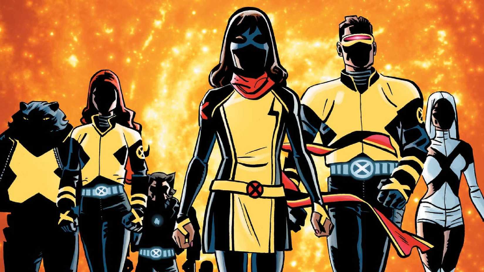 Kamala Khan aka Ms Marvel walks among the X-Men