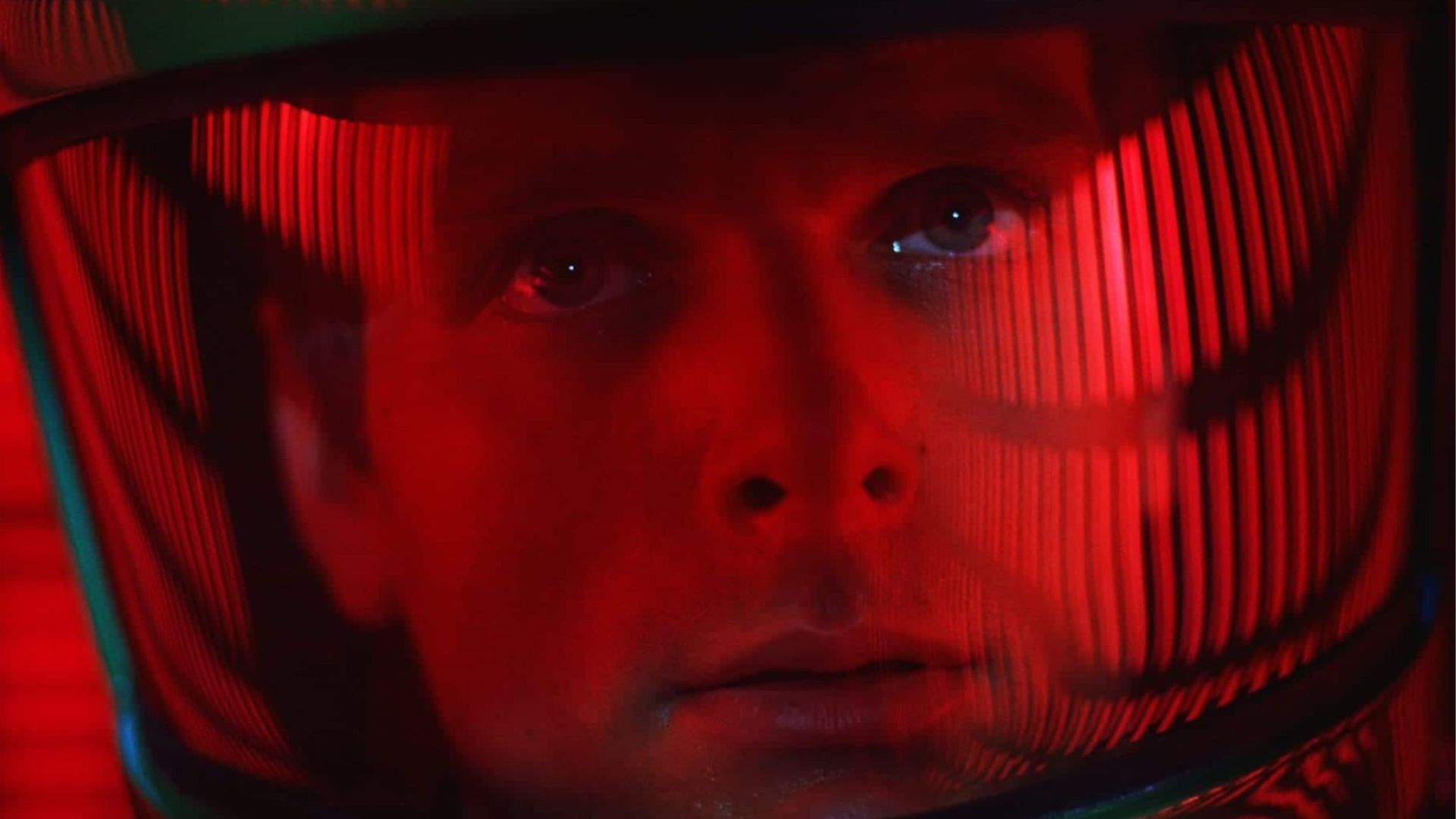 Keir Dullea as Bowman with red tint in 2001 A Space Odyssey