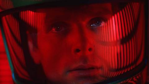 Keir Dullea as Bowman with red tint in 2001 A Space Odyssey