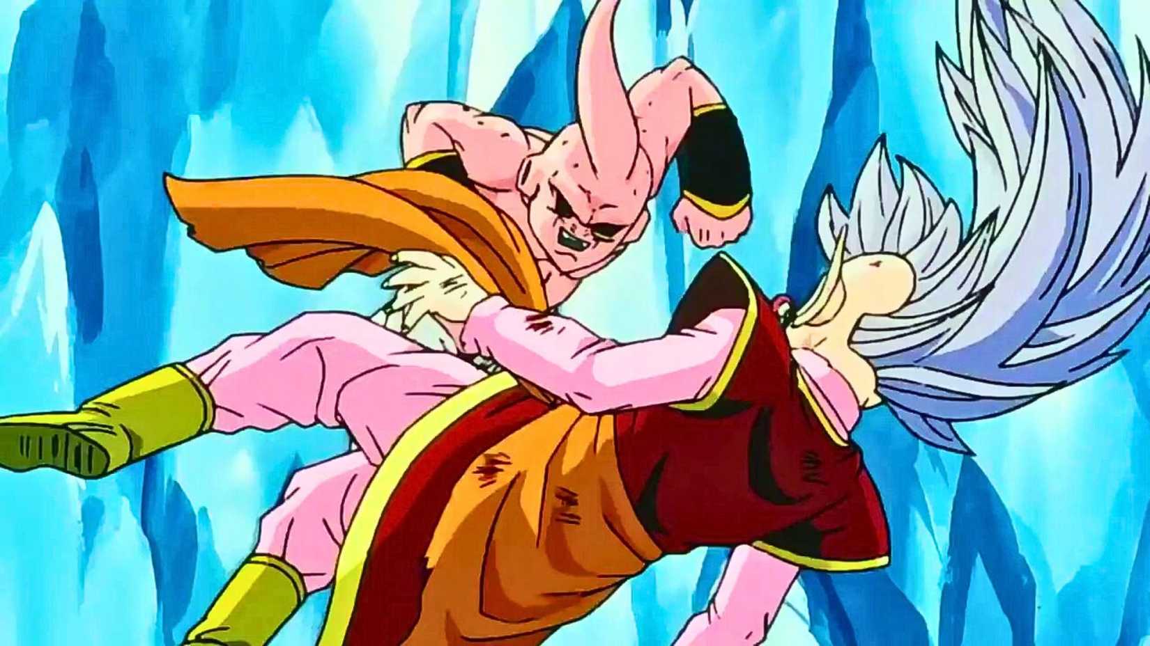 Kid Buu và một trong những Kaioshin trong Dragon Ball Z