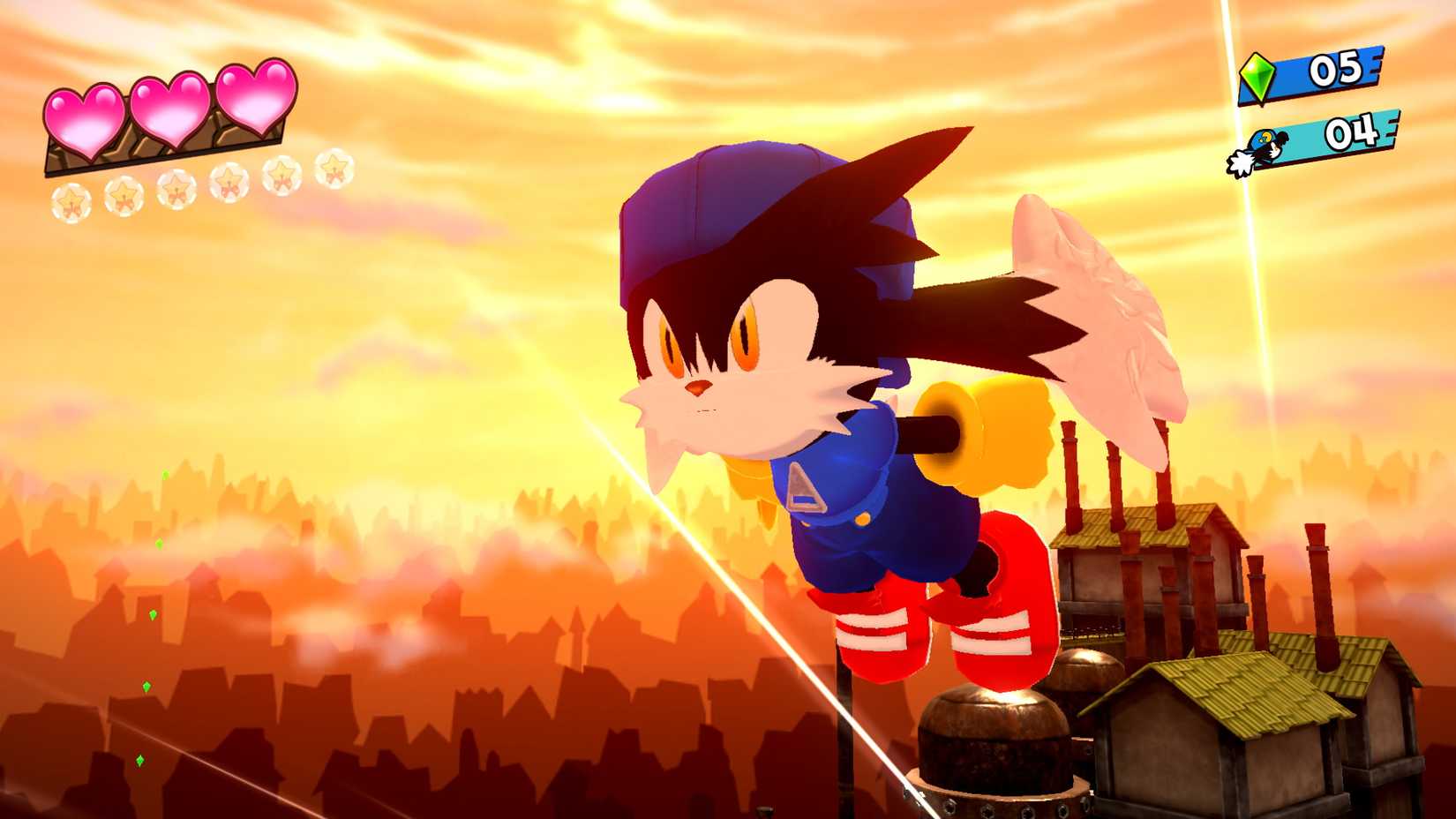 Klonoa character flying through the sky