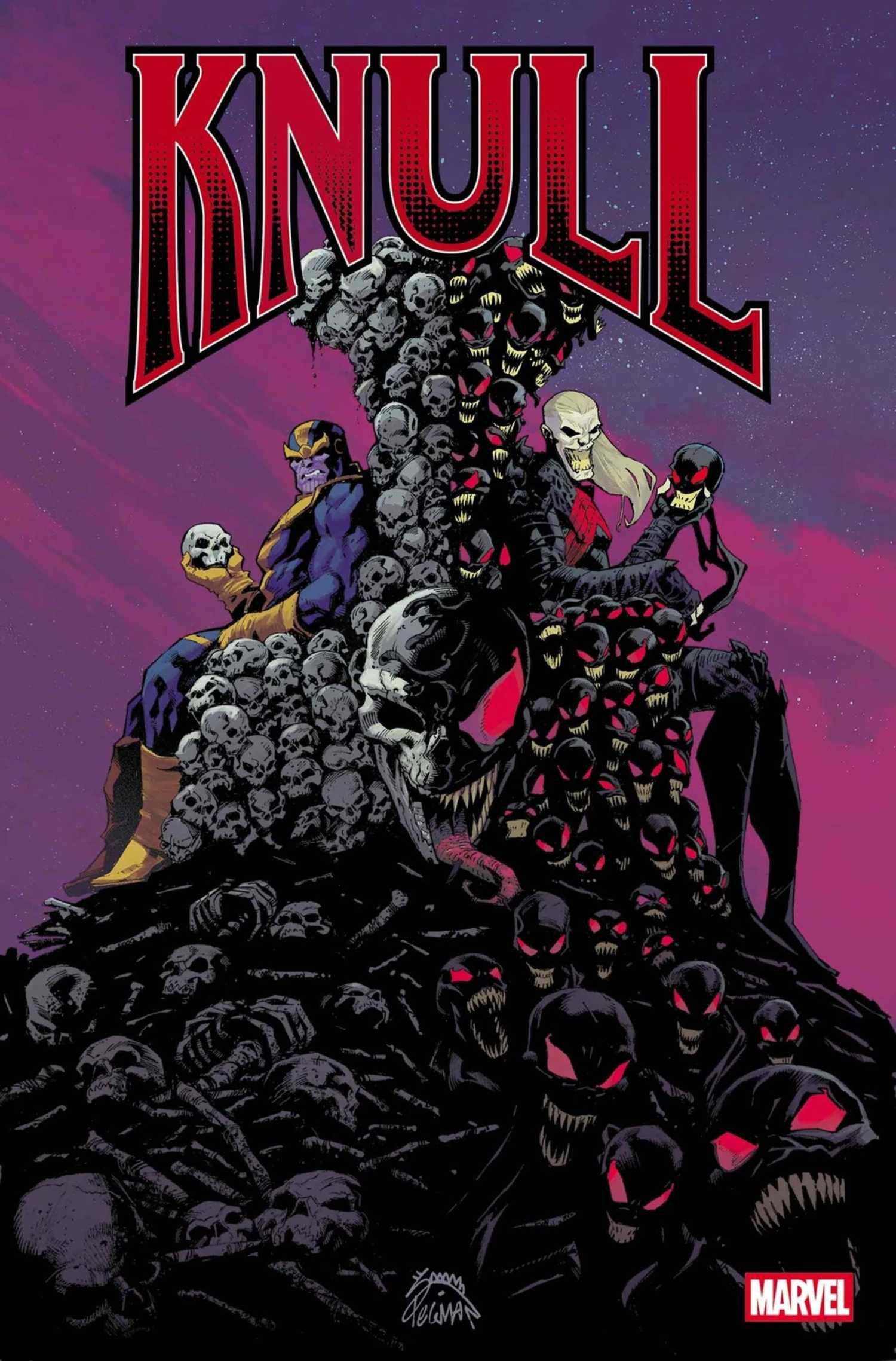 Copertina di Knull #3 con scontro tra Knull e Thanos