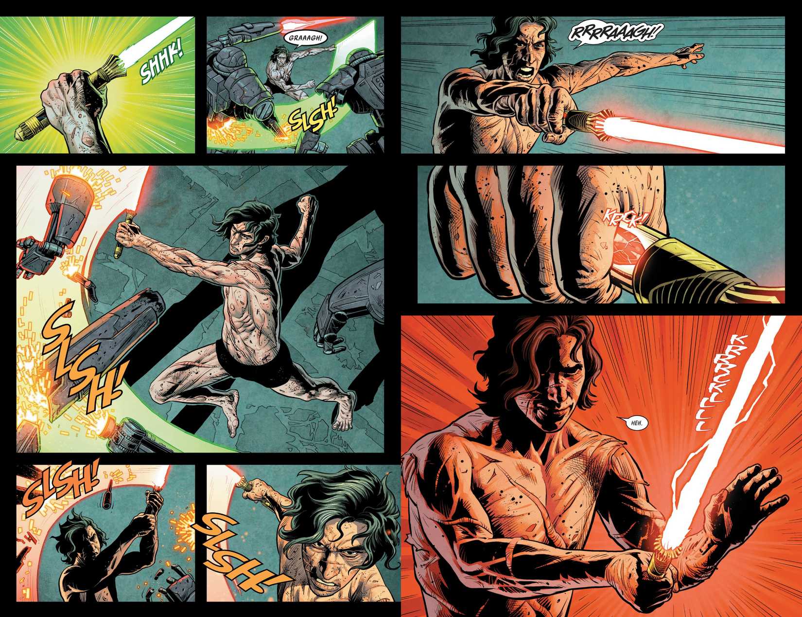 Kylo Ren Bleeding Kyber Crystal Mid-Duel in Legacy of Vader #11