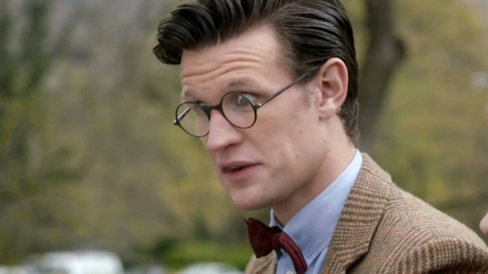 Matt Smith as the Eleventh Doctor looking shocked in Doctor Who