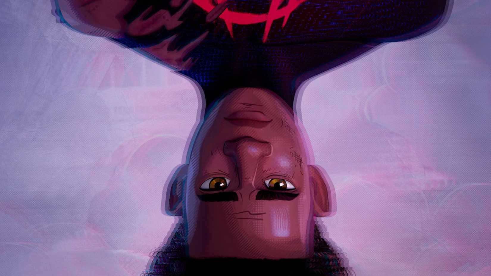 Майлз Моралес в перевернутом костюме Человека-паука в "Человек-паук: За гранью вселенных"