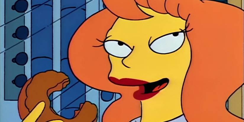 Mindy comendo um donut em Os Simpsons