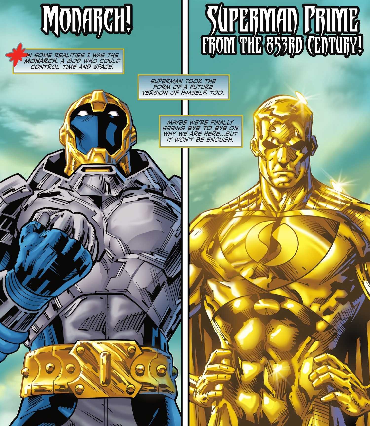 Monarch vs Superman Prime in DC KO Comic Fight