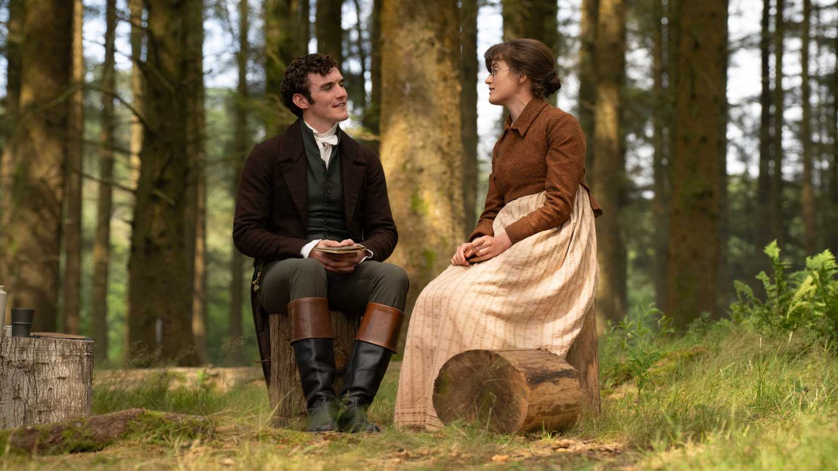 Mr. Hayward (DónalFinn) and Mary Bennet (Ella Bruccoleri) in The Other Bennet Sister 