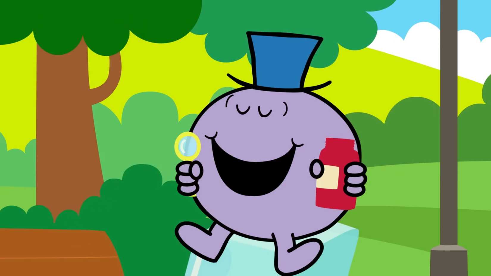 Mr Impossible blowing bubbles in Mr Men Little Miss Mini Adventures