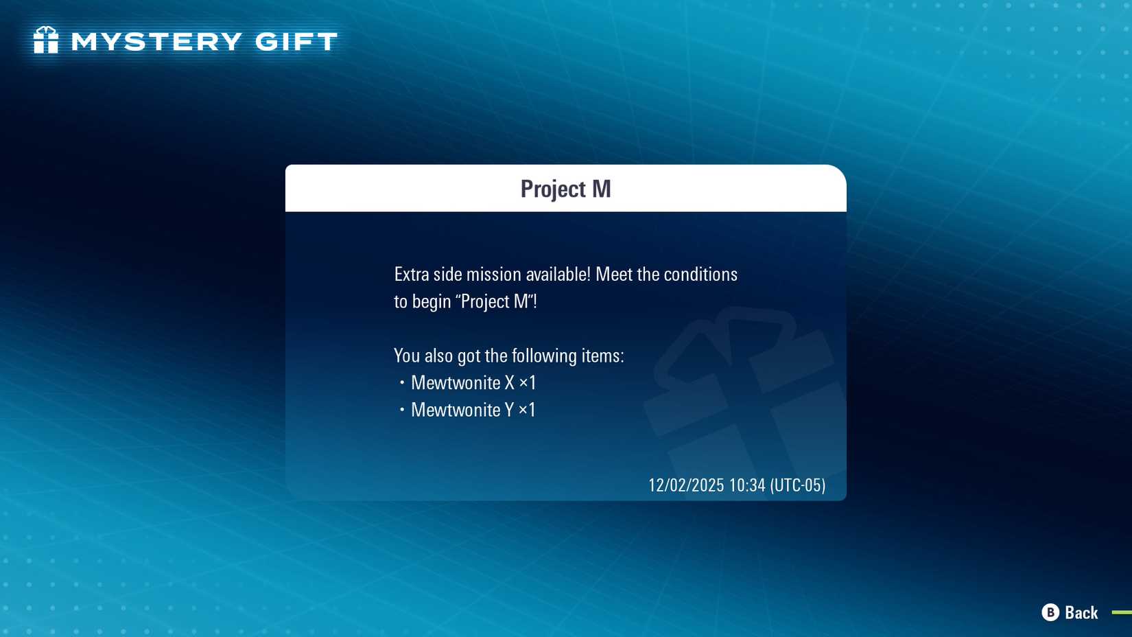 Mystery Gift Addition