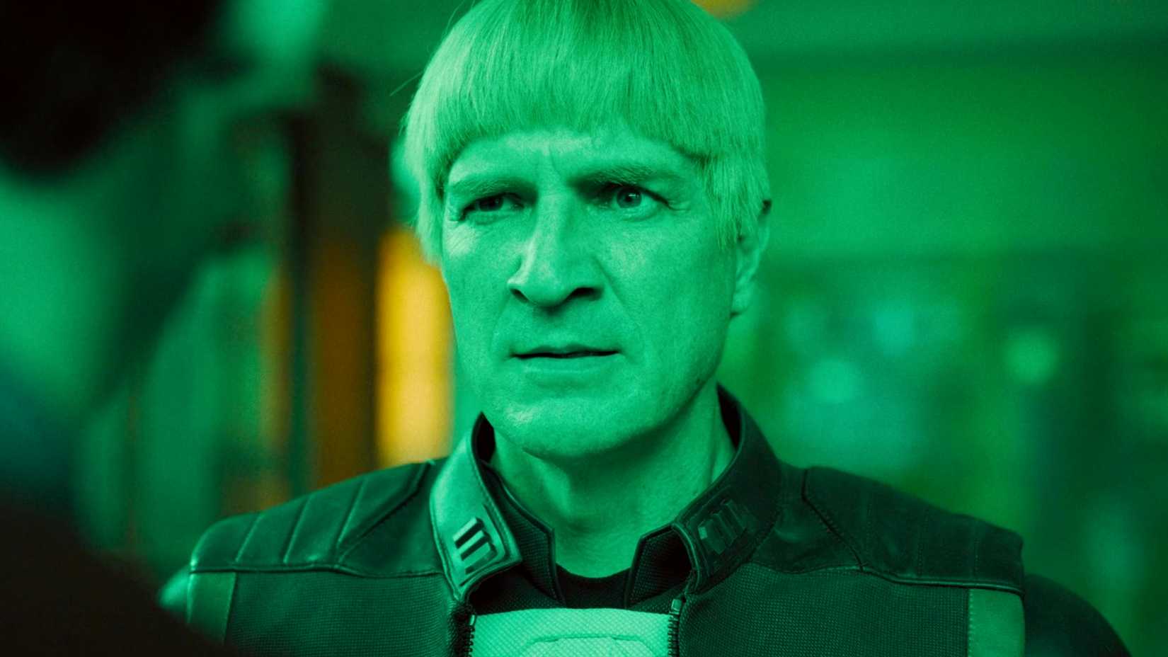 Nathan Fillion's Green Lantern in Superman in a room filled with green energy