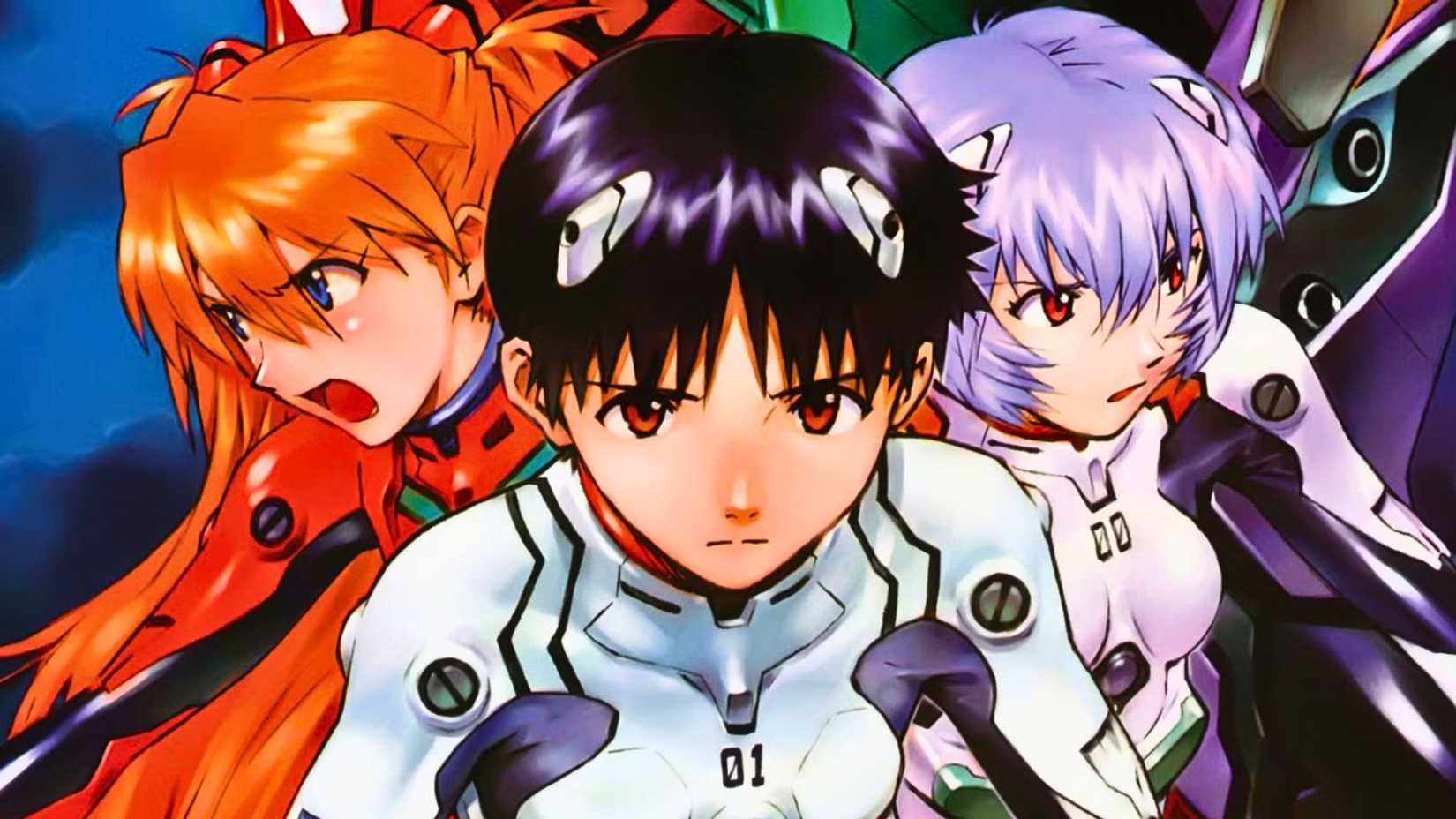 Shinji, Asuka e Rei in Neon Genesis Evangelion