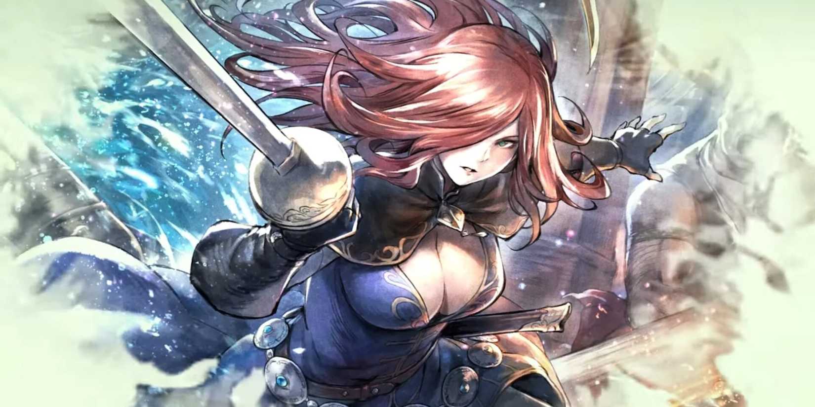 Eltrix points her sword in Octopath Traveler 0 art.