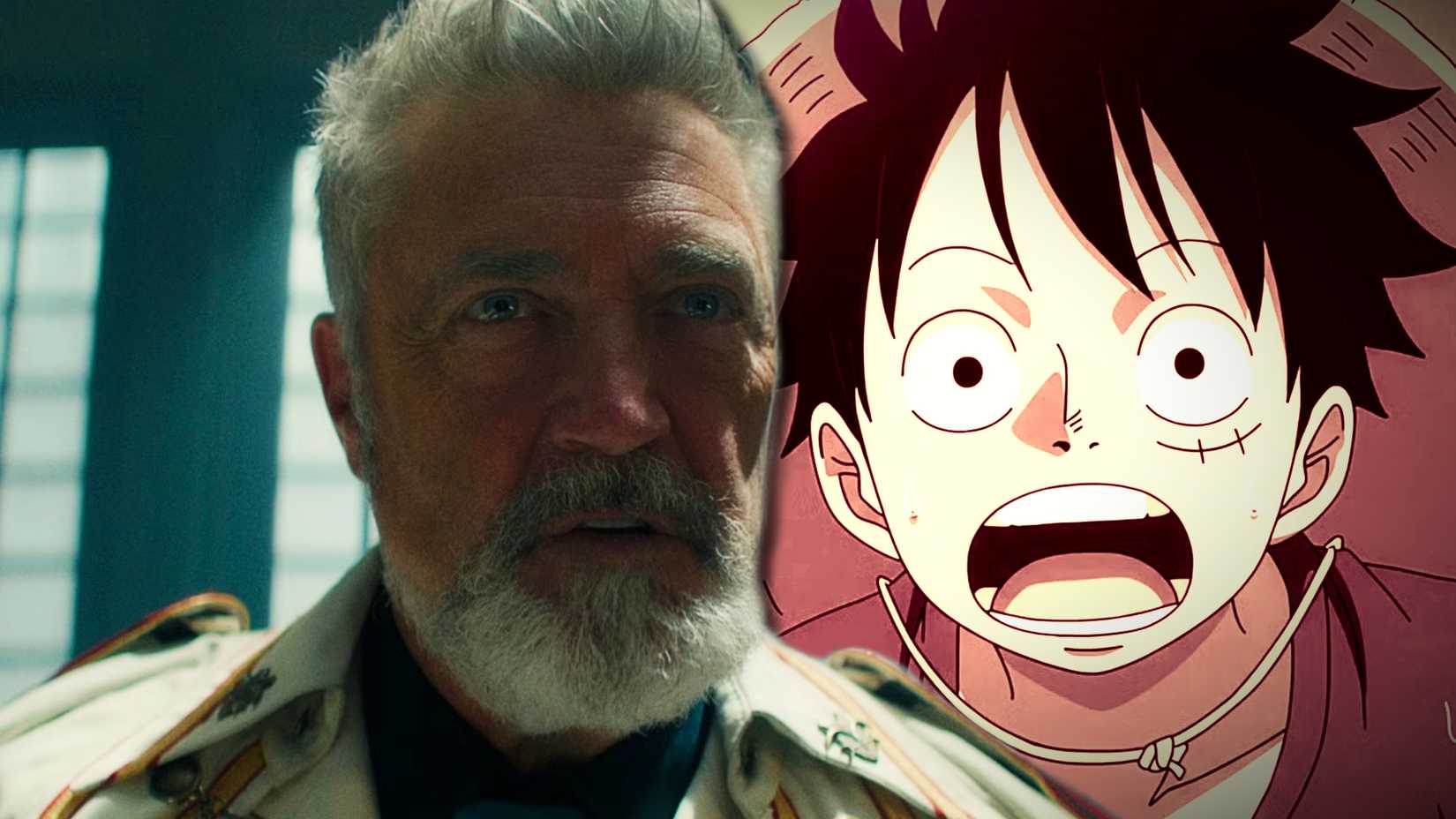 Garp e Luffy na adaptação live-action de One Piece