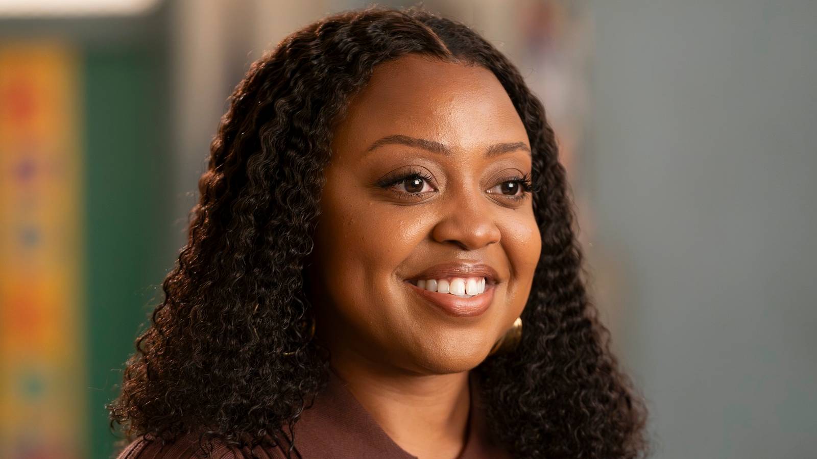 Quinta Brunson's Janine smiles in Abbott Elementary season 5