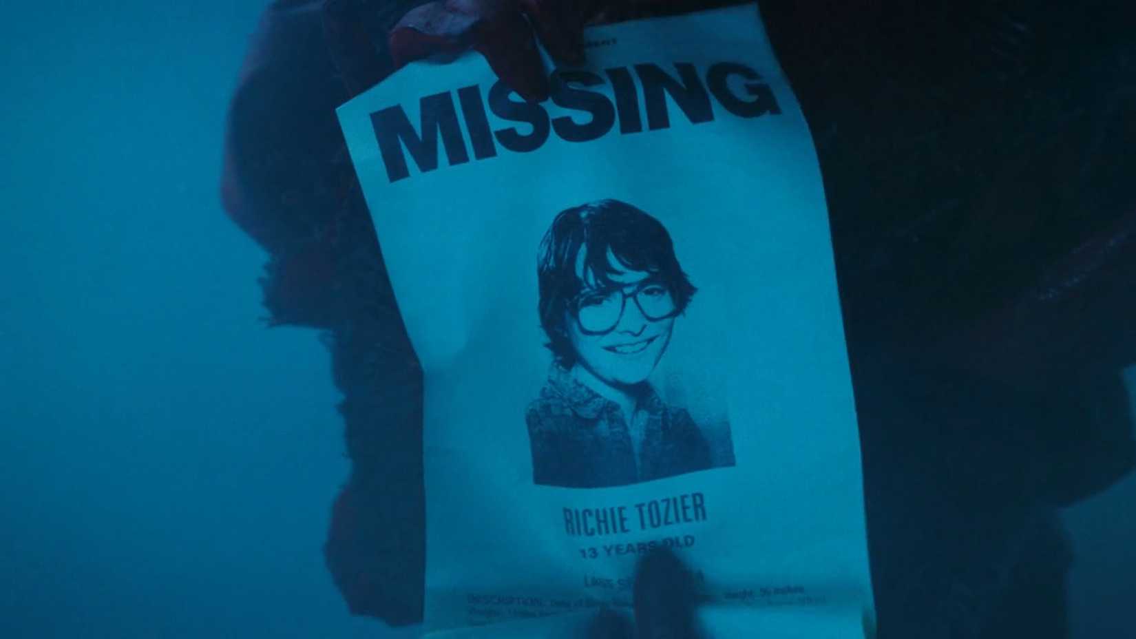 Cartaz de Desaparecido de Richie Tozier no final de It: Welcome to Derry