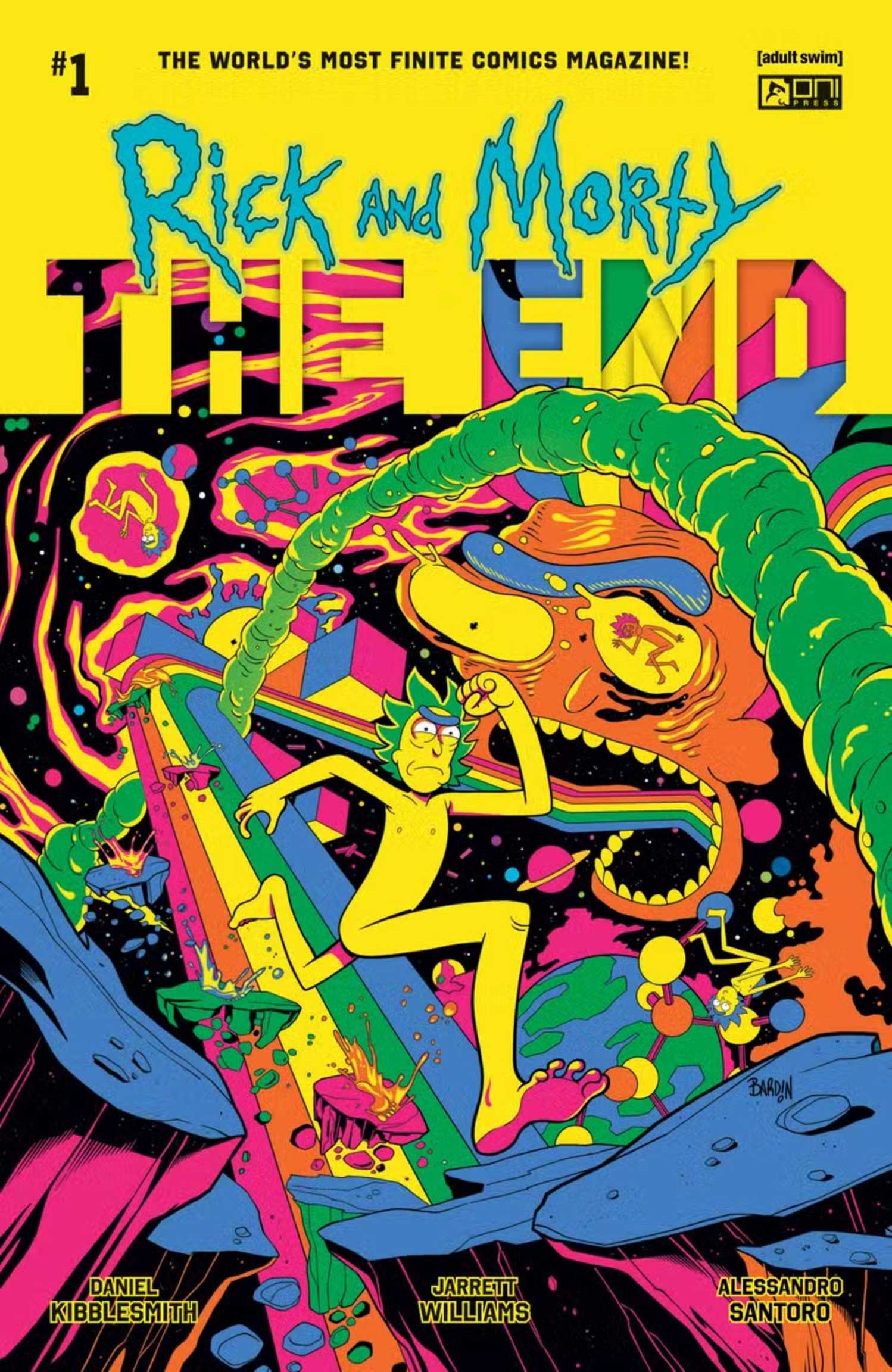 Rick and Morty The End blacklight variant cover